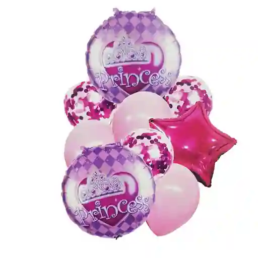 Kit Set Globo Feliz Cumpleaño Princesas Estrella Niñas Dayoshop