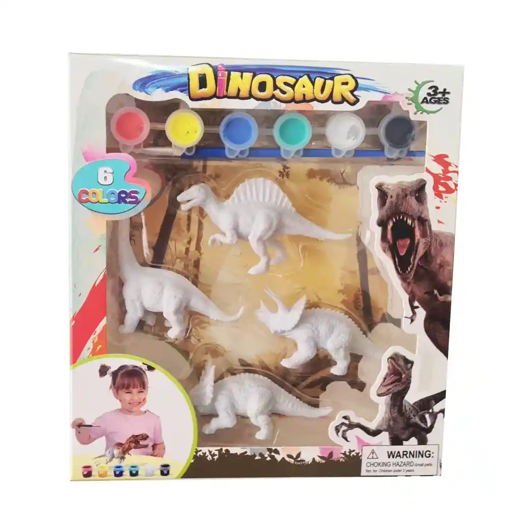 Juguete Dinosaurios Jurassic Pack X 4 Para Pintar Didáctico Dayoshop