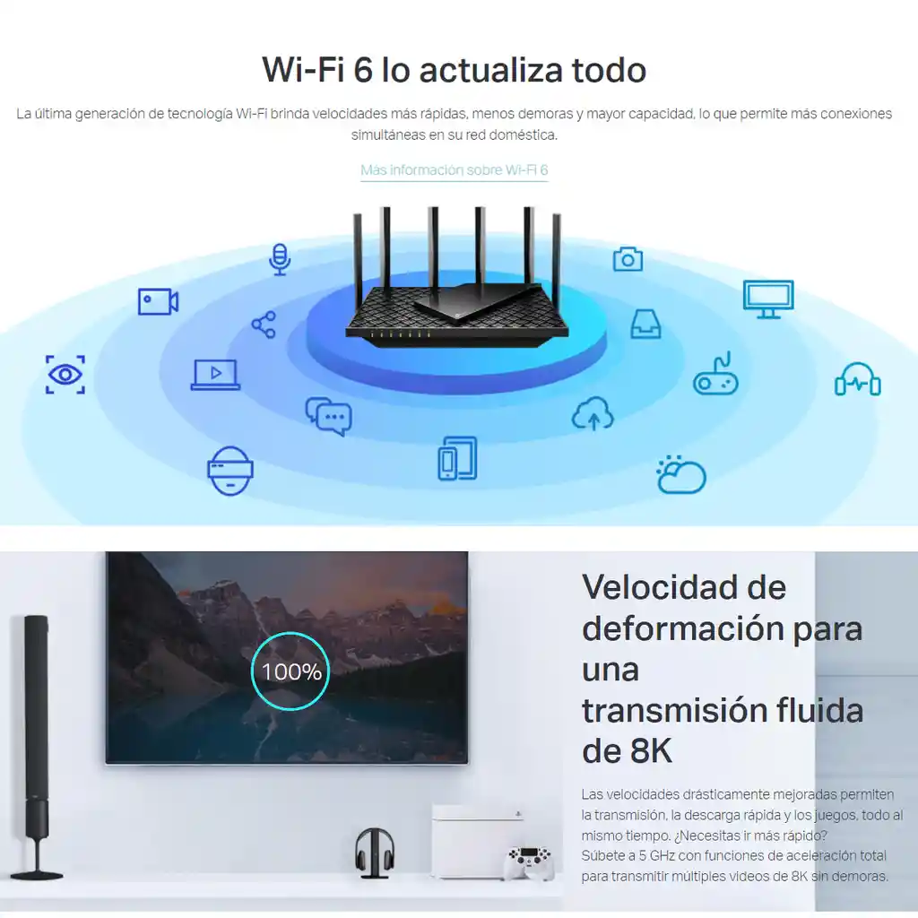 Router Gigabit Wifi 6 Dual Band Ax5400, Tp-link Archer Ax72