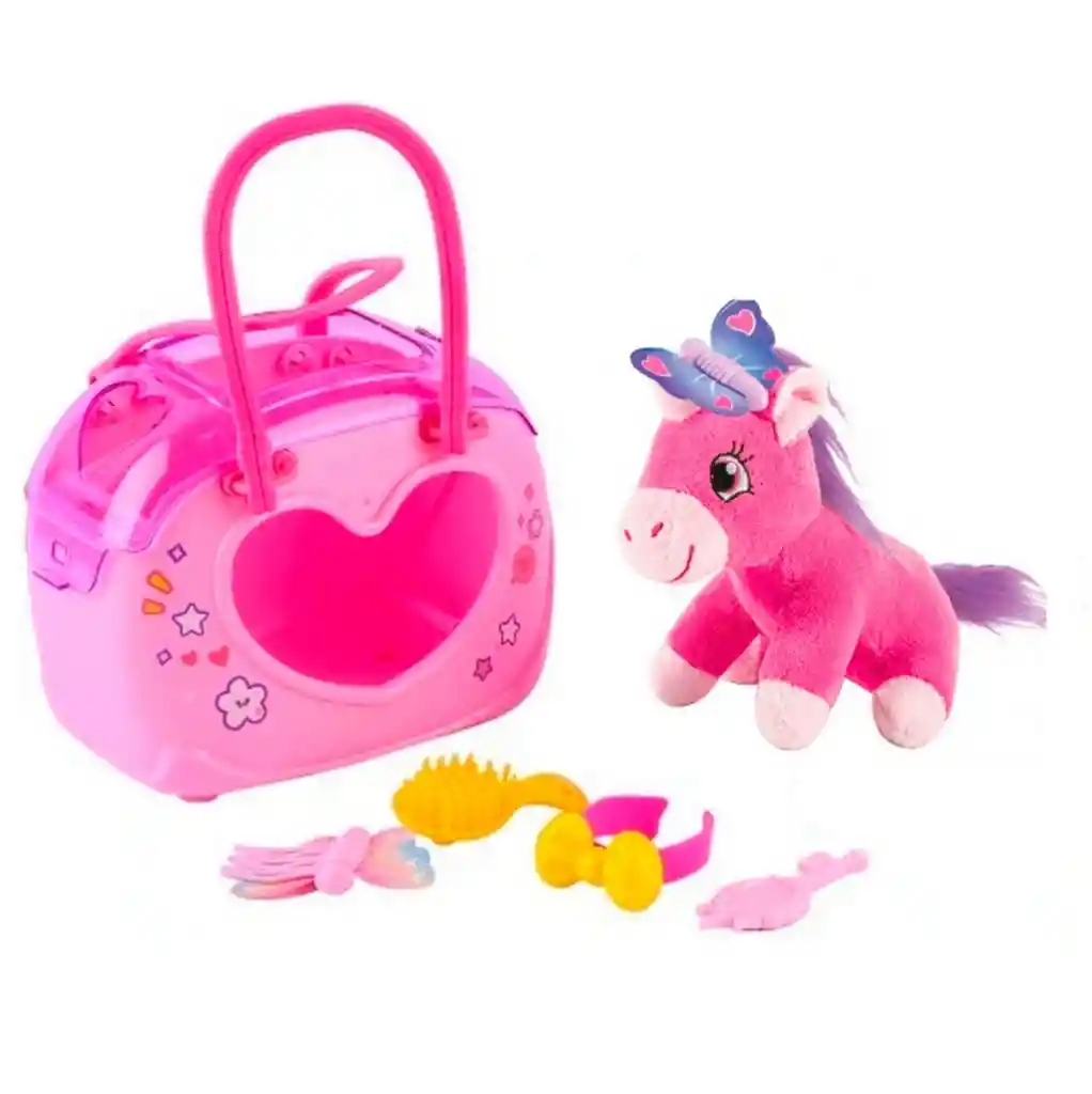 Maleta Bolso Juguete Mascota Unicornio Pony + Accesorios Dayoshop