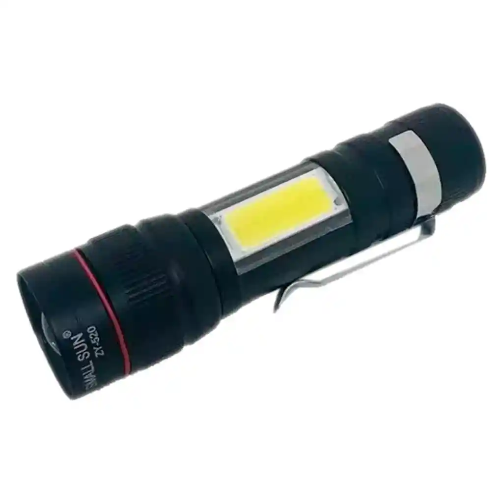 Linterna Led Recargable + Luz Lateral Estuche Militar