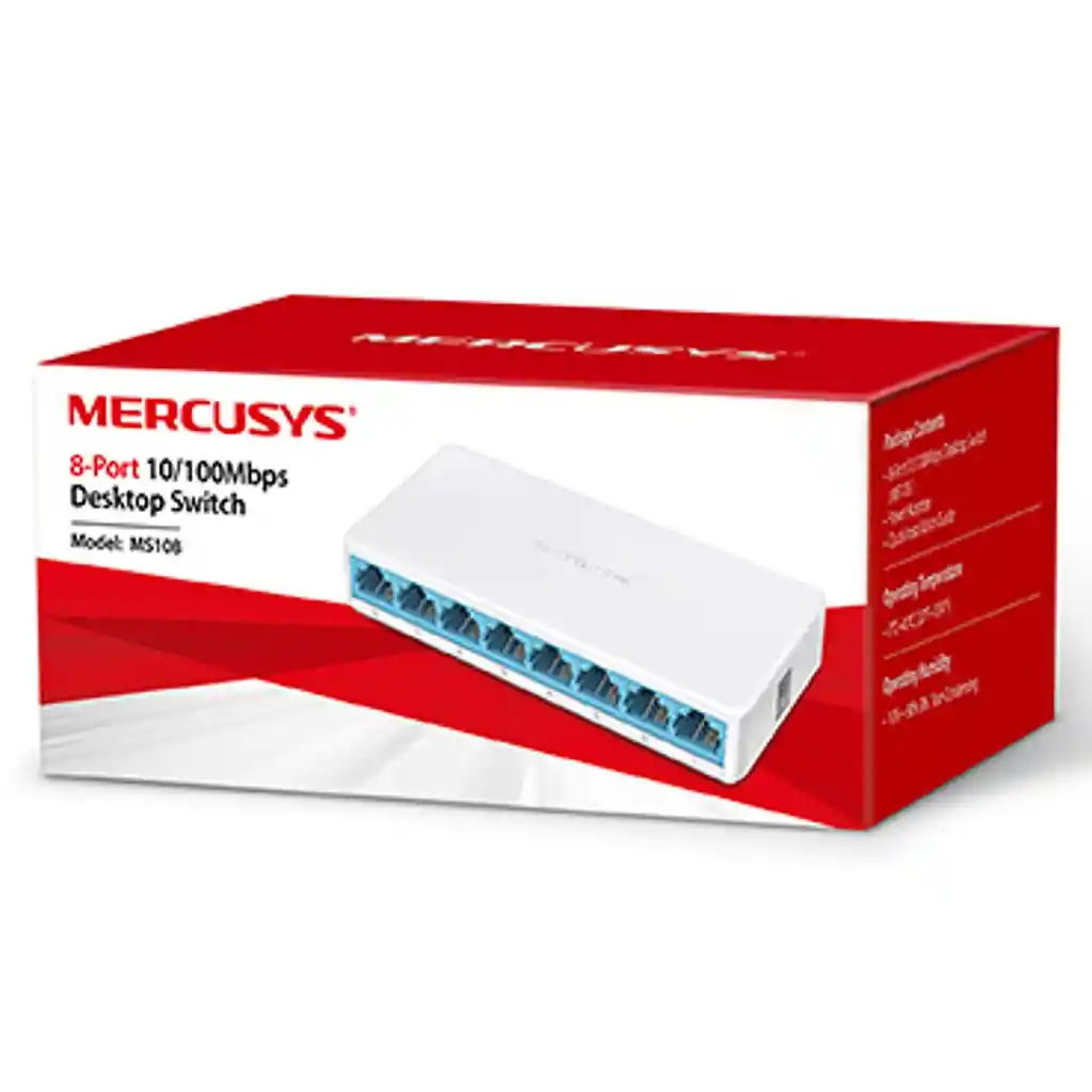 Switch De Escritorio De 8 Puertos 10/100mbps, Mercusys Ms108