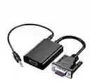 Convertidor Vgamacho Hdmi Hembra Adaptador Cable Micro Usb Y Jack