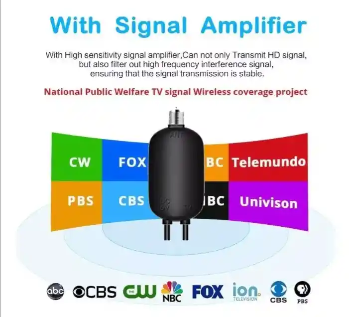 Antena Tv Ampificda 4k 250millas De Largo Alcance Hdtv 1080p