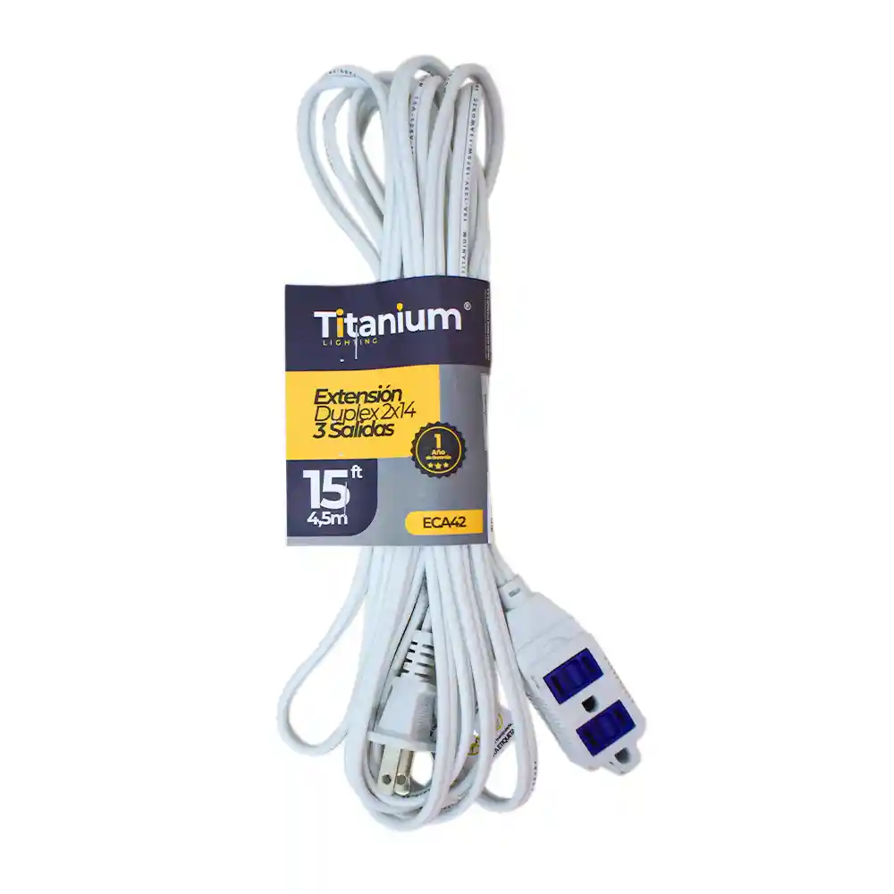 Extension Electrica Blanca 15 Ft