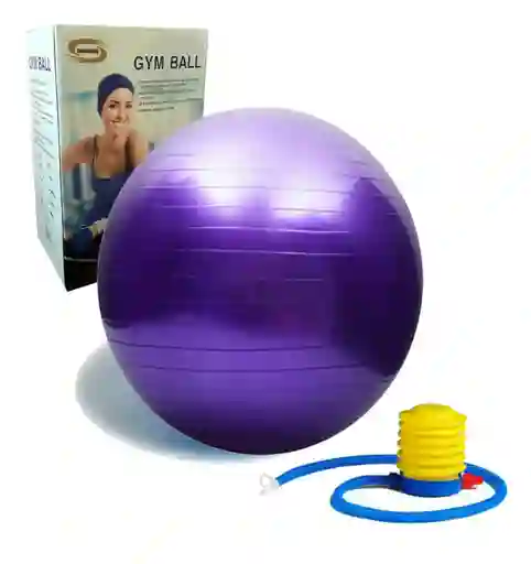 Balón Pilates 75 Cm Pelota Abdominal Yoga Terapia + Inflador - Morado