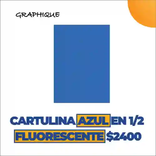 Cartulina Fluorescente En 1/2 Pliego Azul