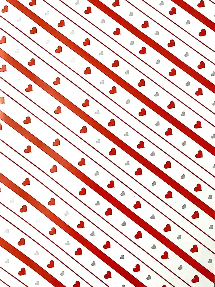 Papel De Regalo Blanco Corazones 48 X 68 Cm. X 2 Unidades