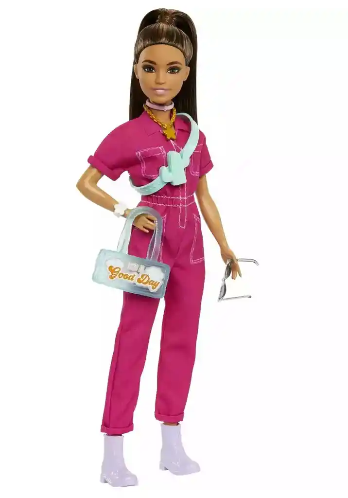 Barbie La Pelicula Muñeca Con Traje Rosa Y Accesorios Mattel