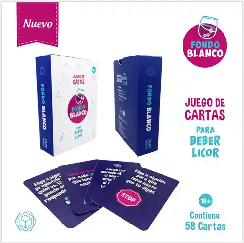 Juego De Cartas Para Beber Licor - Fondo Blanco