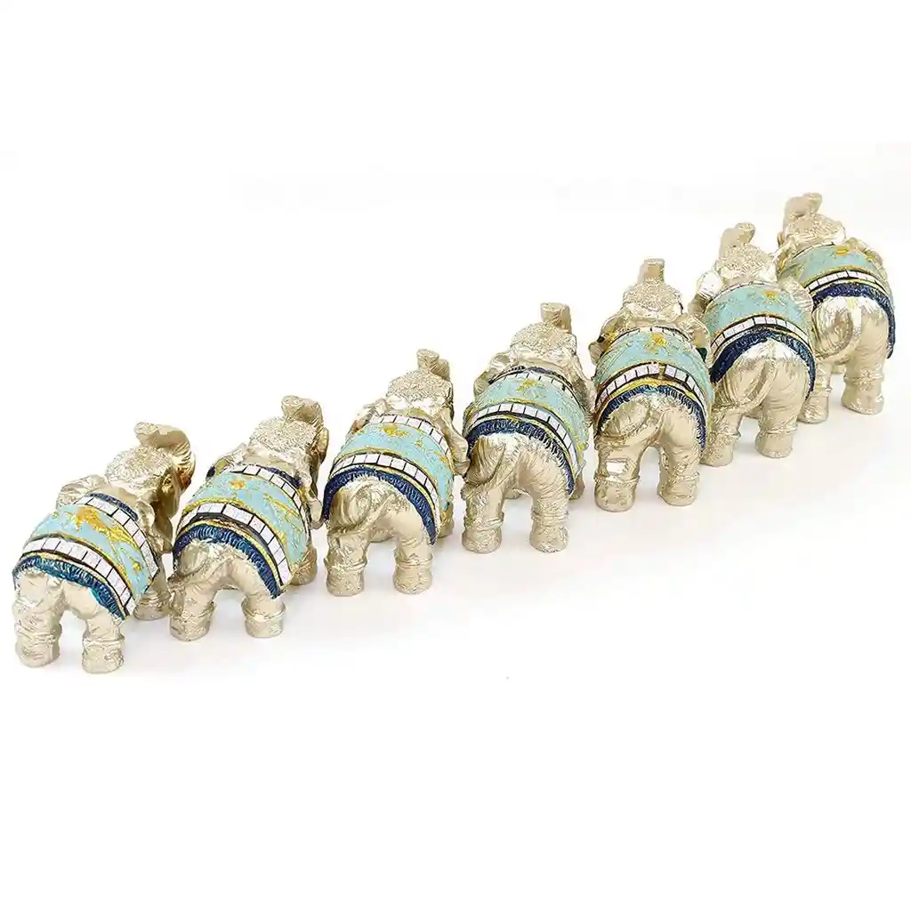 Elefante Plateado X 7 Vintage Decoración Protección Dayoshop