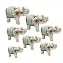 Elefante Plateado X 7 Vintage Decoración Protección Dayoshop