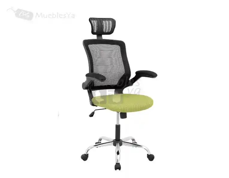 Silla De Oficina Neira Con Cabecero Base Cromo