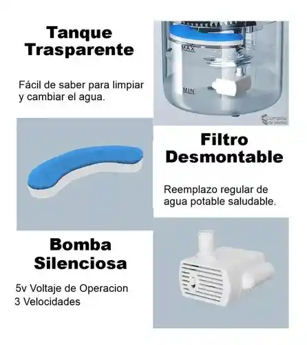 Bebedero Fuente Agua Automatico Grifo Perros Gatos Mascotas