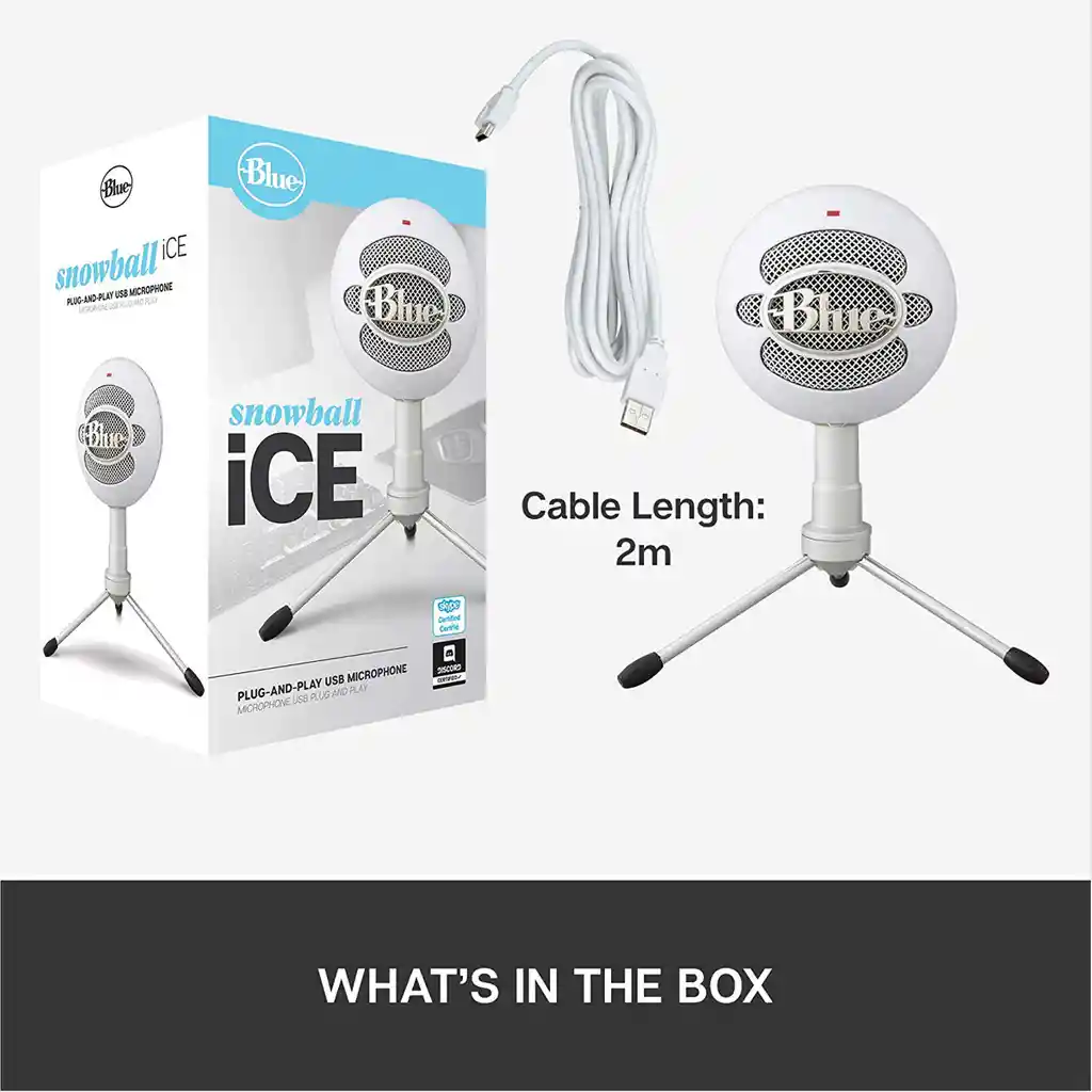 Micrófono Blue Snowball Ice Condensador Cardioide Blanco