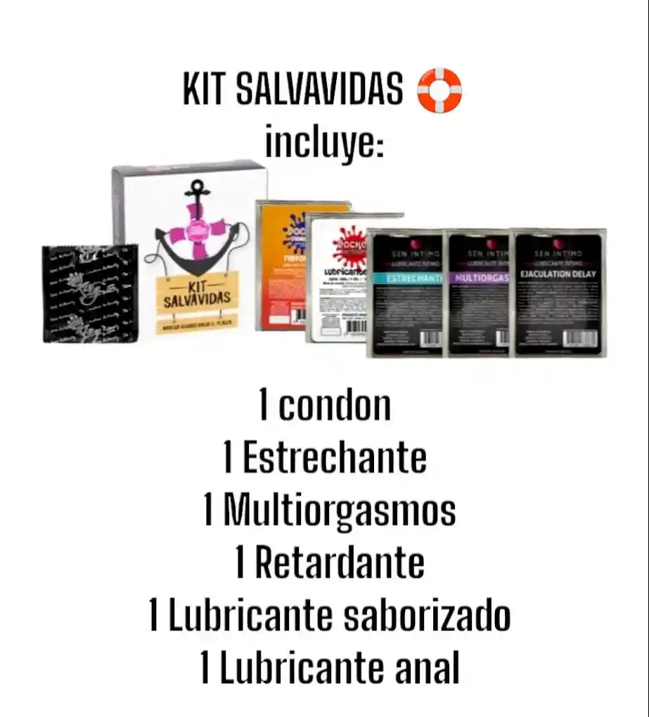 	 Kit Salvavidas De Bolsillo Lubricantes, Condon Para Encuentros Sexuales Inesperados