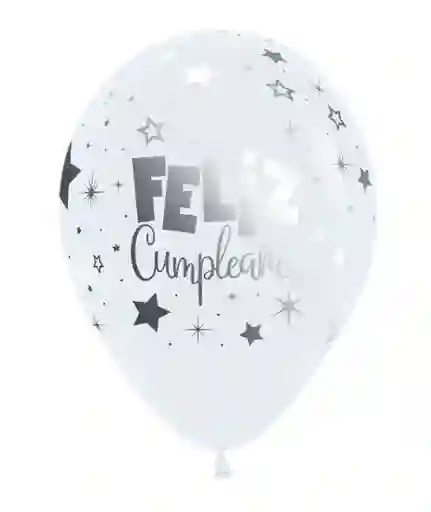 R-12 Globos Bombas Globo Feliz Cumpleaños Fantasia Metalink Fashion Blanco