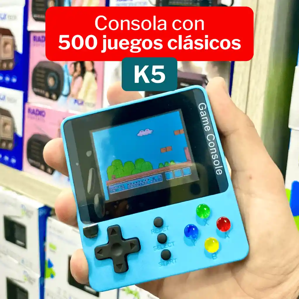 Consola Retro De Mano Recargable Incluye Segundo Control 500 Juegos K5