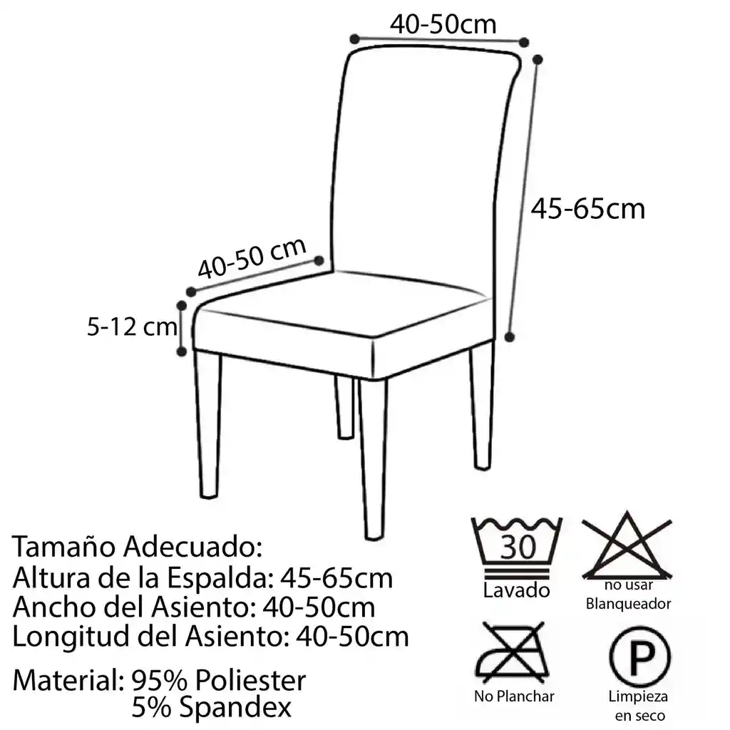 Protector Individual Forro Sillas Comedor Oficina Lavable X1