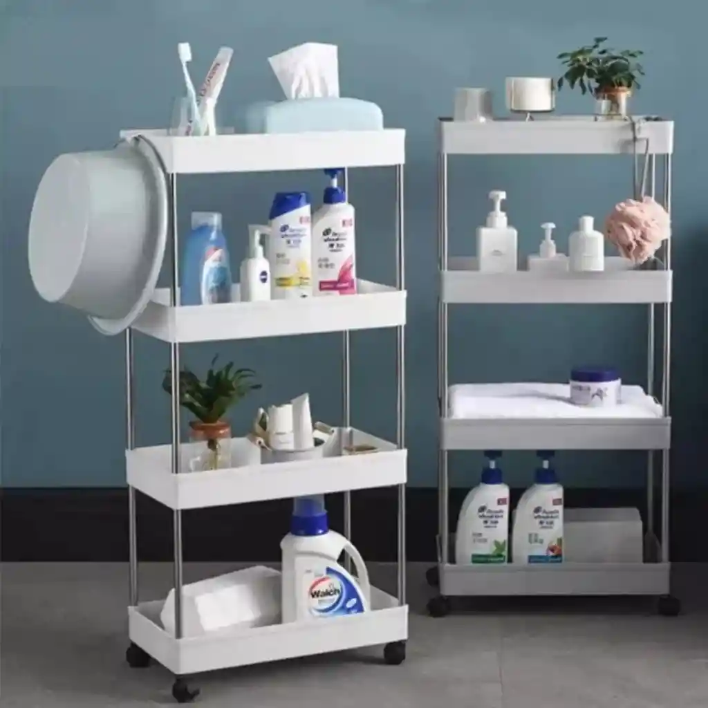 Carrito Organizador De Baño Y Cocina 4 Niveles Con Ruedas