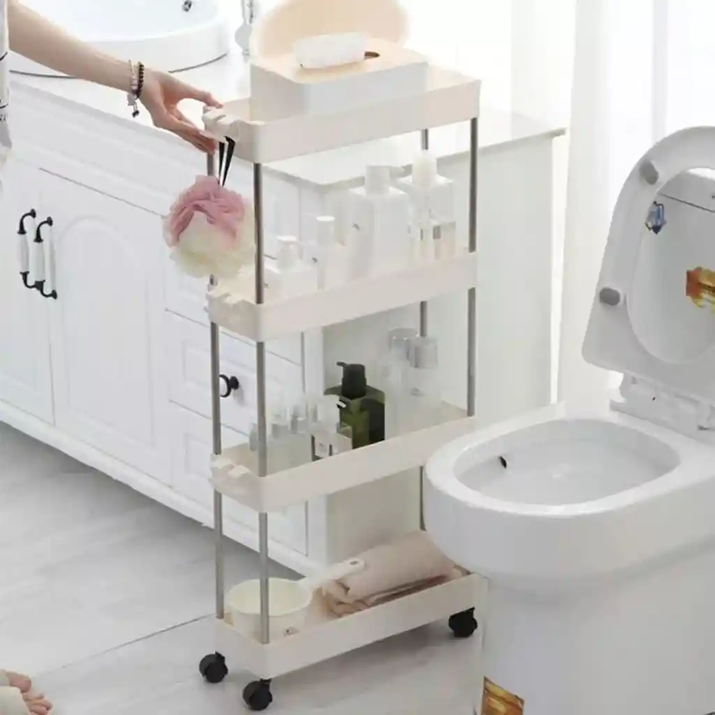 Carrito Organizador De Baño Y Cocina 4 Niveles Con Ruedas