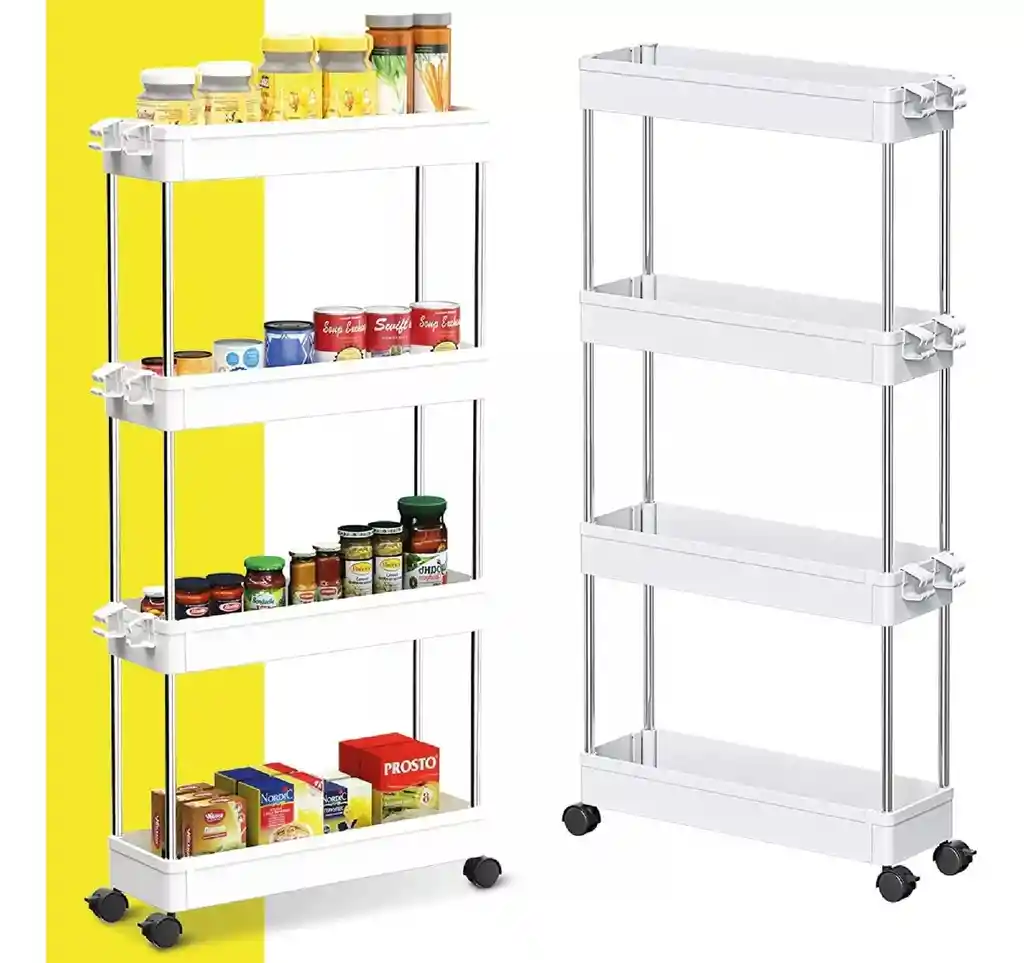 Carrito Organizador De Baño Y Cocina 4 Niveles Con Ruedas