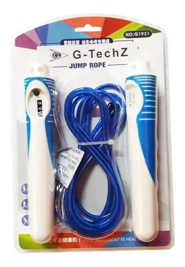 Lazo Para Saltar Con Contador Cuerda Guaya Pvc - Azul