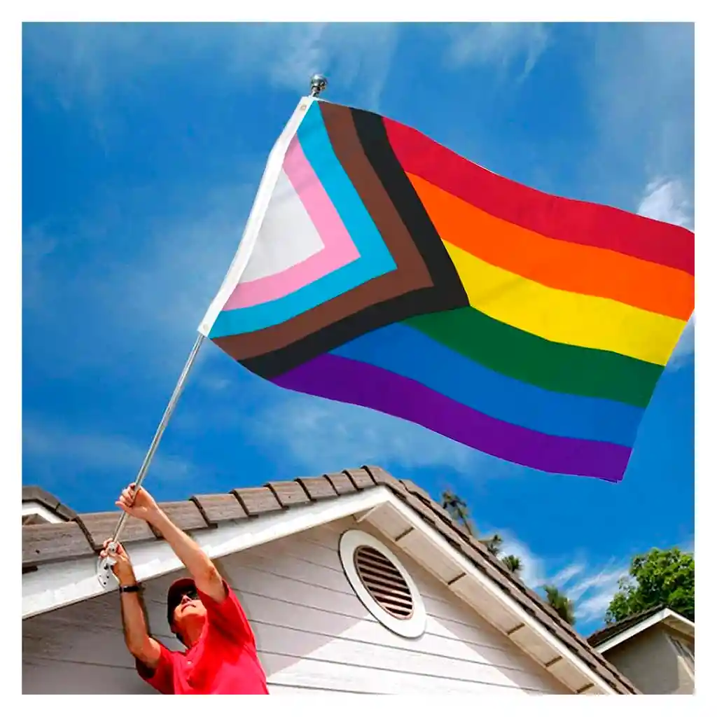 Bandera Lgbt Progress Noraml 1mtrx1.5mt Orgullo Gay Grande Exterior