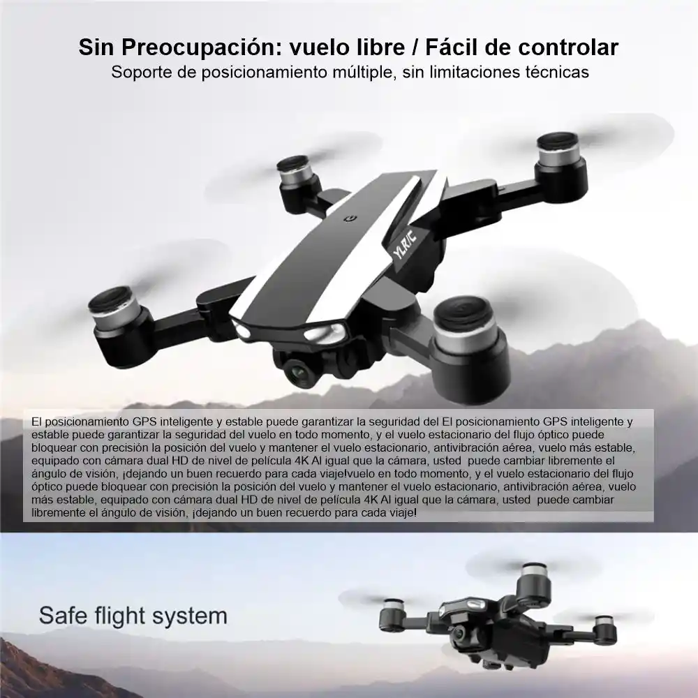 Drone Profesional Plegable Gps Dual Cámara 4k Wifi 5g S105