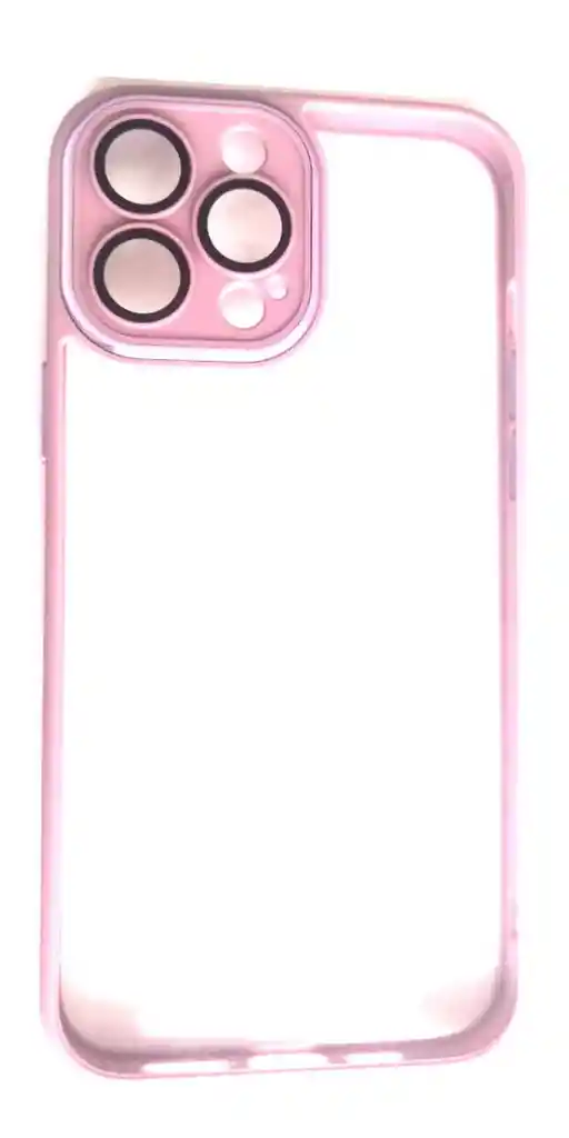 Estuche Para Iphone 13 Pro Max Con Protector De Cámara Rosa