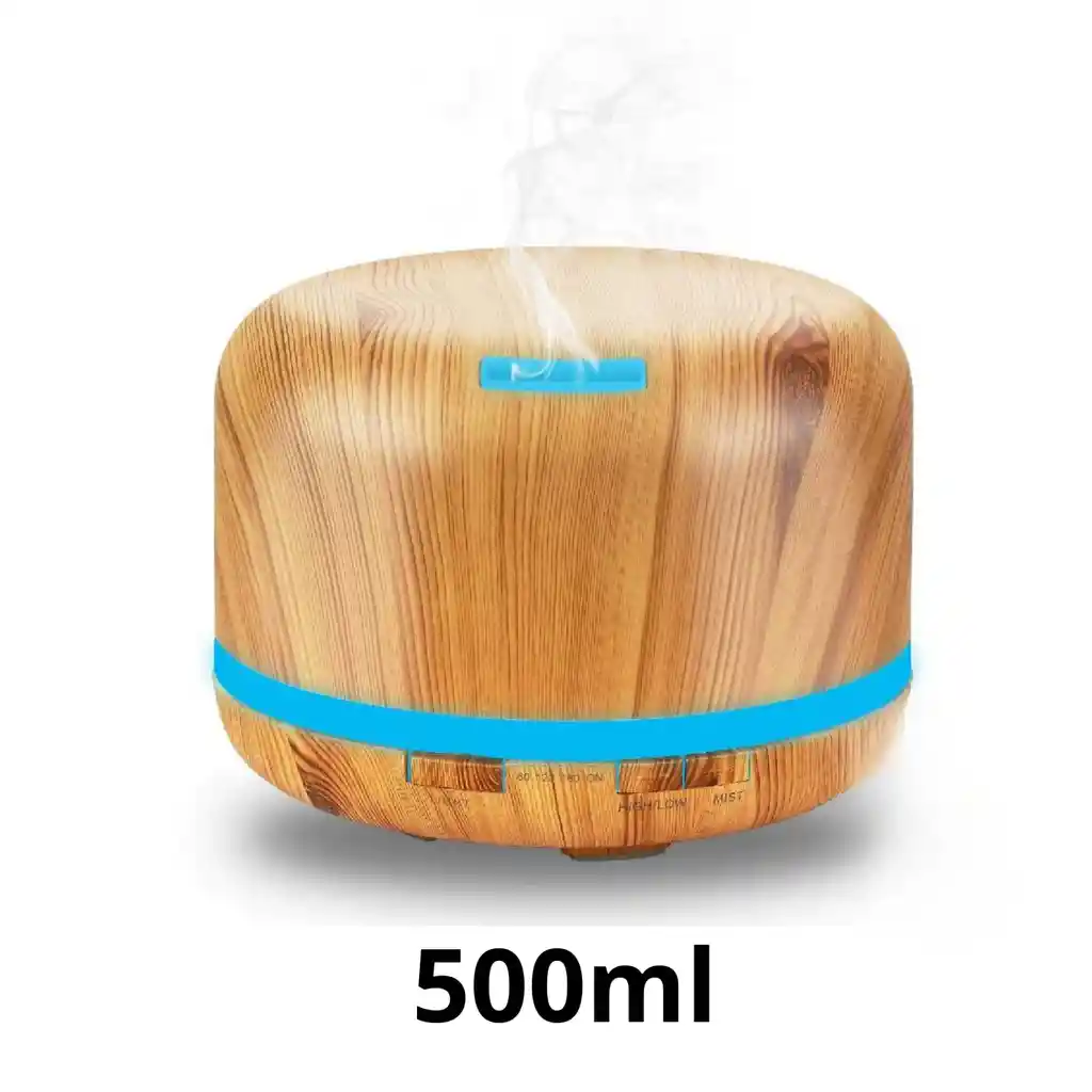  Difusor De Aromas 500 Ml HUMIDIFICADOR De Aire Tipo Madera Clara Ambientador 