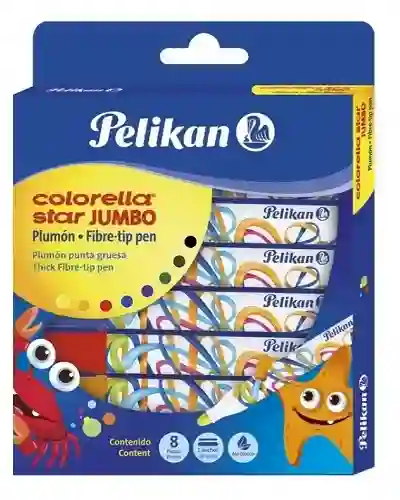 Plumón Fibre Tip Pen Punta Gruesa Colorella Star Jumbo*8