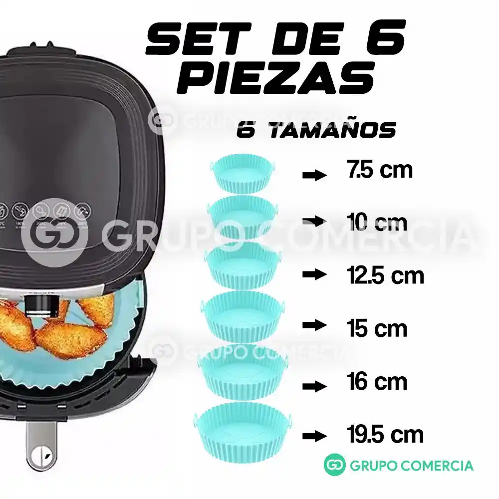   Silicón A Molde Protector Para Horno Airfryer X 6 Tamanos 