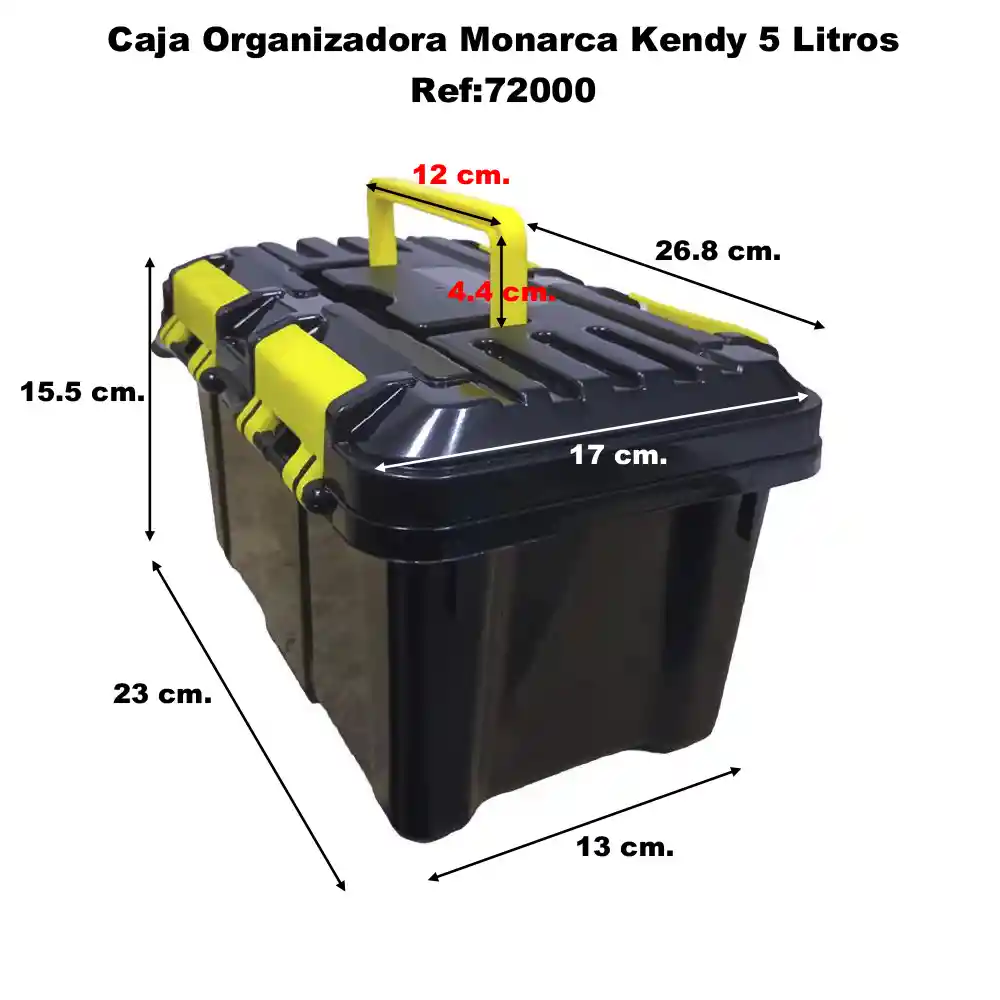 Caja Resistente Organizadora Con Manija 5 Ltrs Kendy Monarca