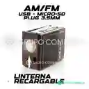 Radio 3 Bandas Ac/dc Con Linterna Vintage Recargable Usb