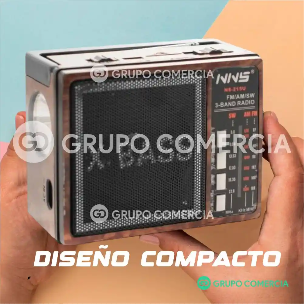 Radio 3 Bandas Ac/dc Con Linterna Vintage Recargable Usb