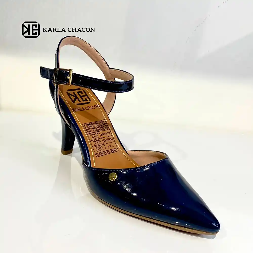 Zapato De Tacon Dama Mujer Karla Chacon Pamela Azul