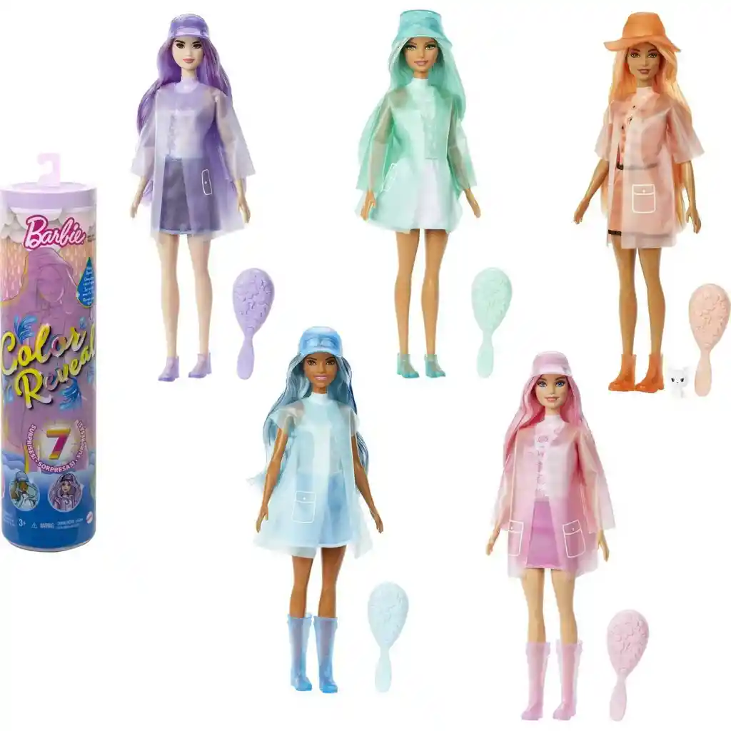 Barbie Color Reveal, Set De 7 Sorpresas Muñeca Barbie Mattel