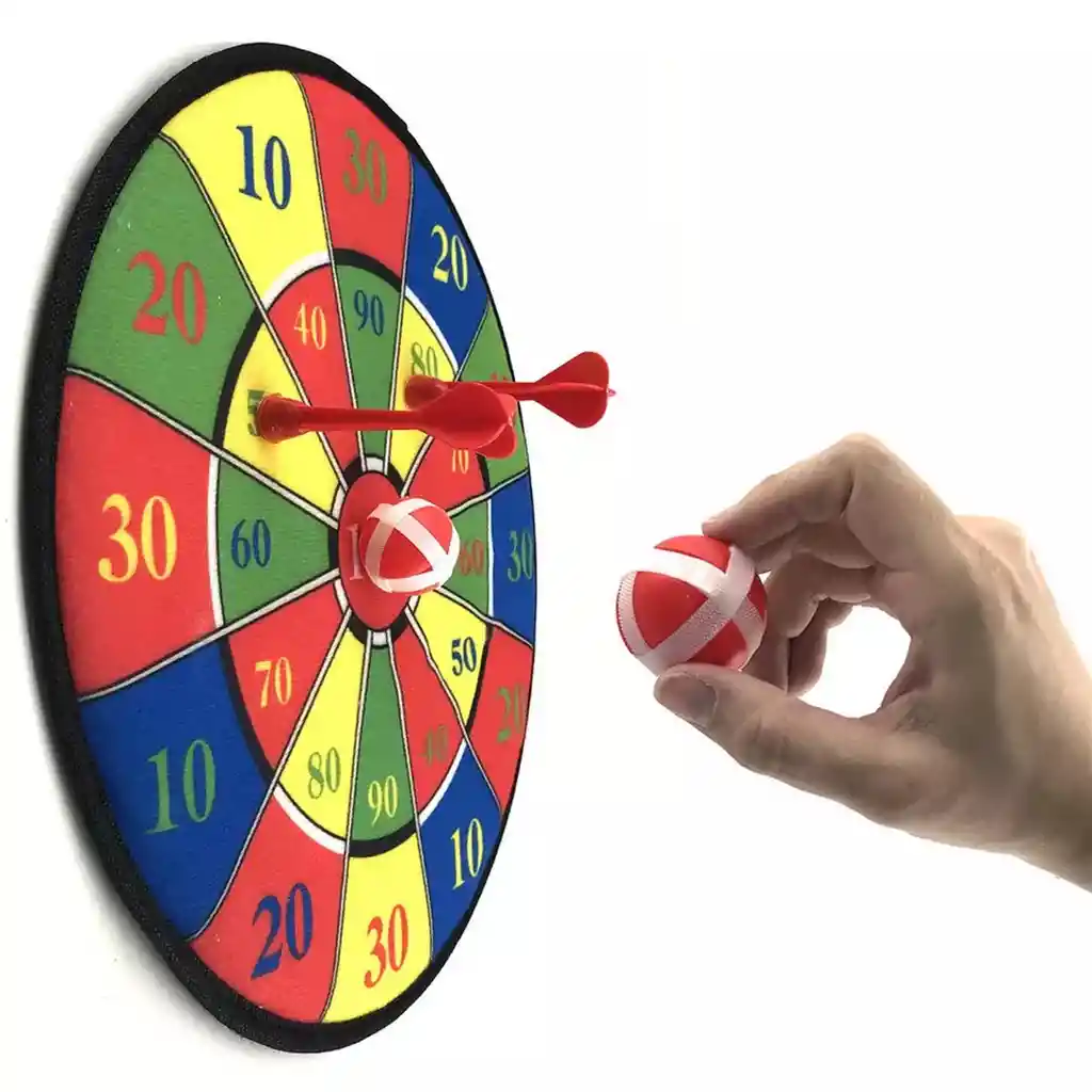 Tiro Al Blanco Tablero + 2 Dardos + 2 Bolas Pegacil Juego Dayoshop