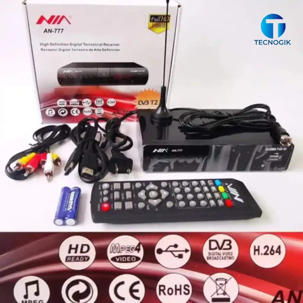 Decodificador Receptor Tdt Para Tv Digital Full Hd Nia