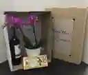 Caja De Regalo Orquídea, Vino Y Chocolates