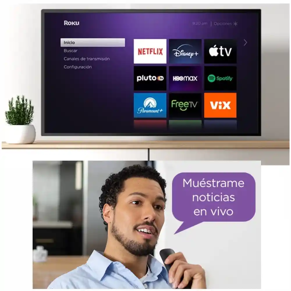 Roku Streaming Hd Comando Por Voz Convertidor A Smart