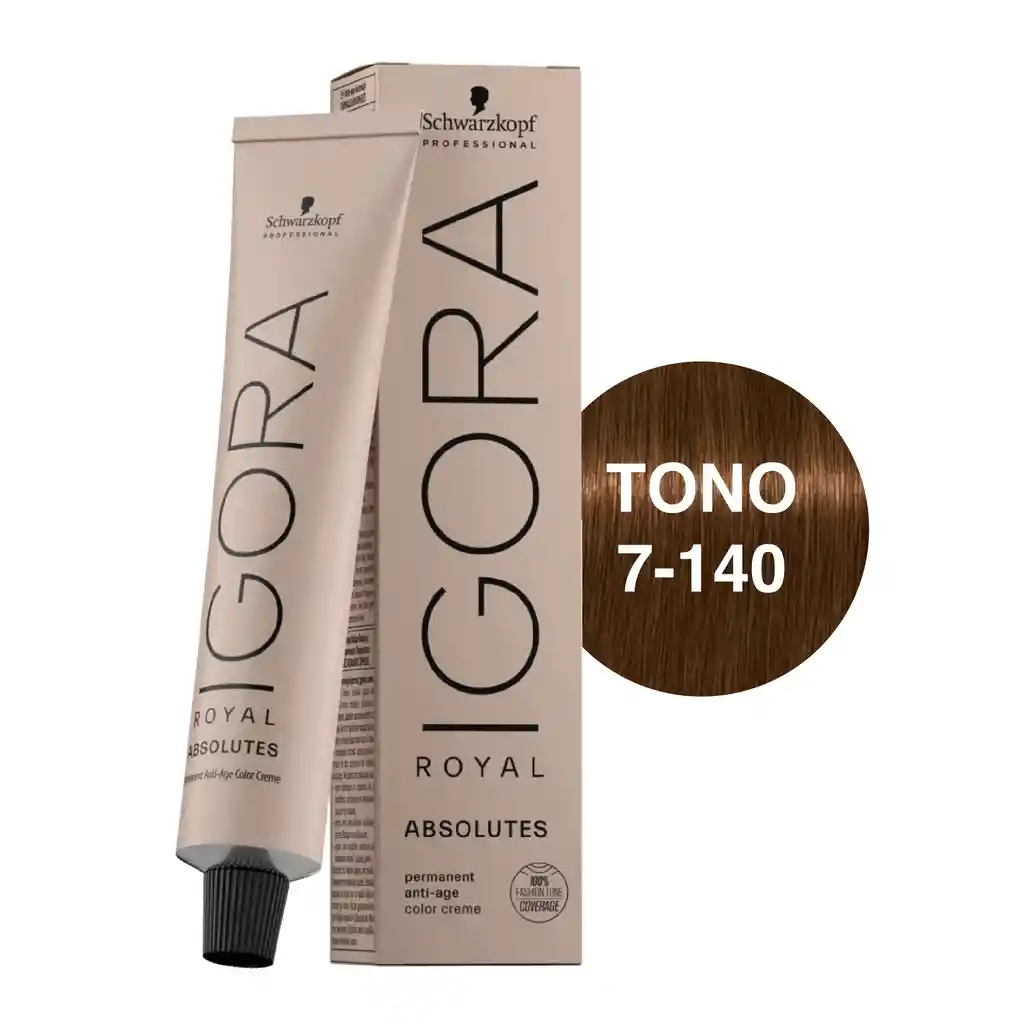 Igora Royal Absolutes Tono 7-140 Rubio Medio Ceniza Beige Natural 60ml