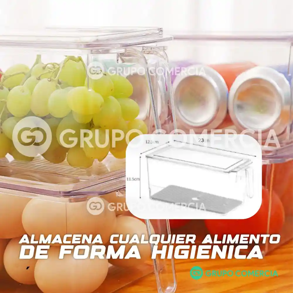 Organizador De Nevera Cocina Con Tapa Latas Alimentos