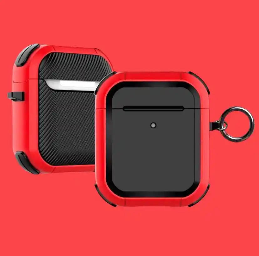 Funda O Case Para Airpods 1-2 Generación Tipo Armadura (rojo)