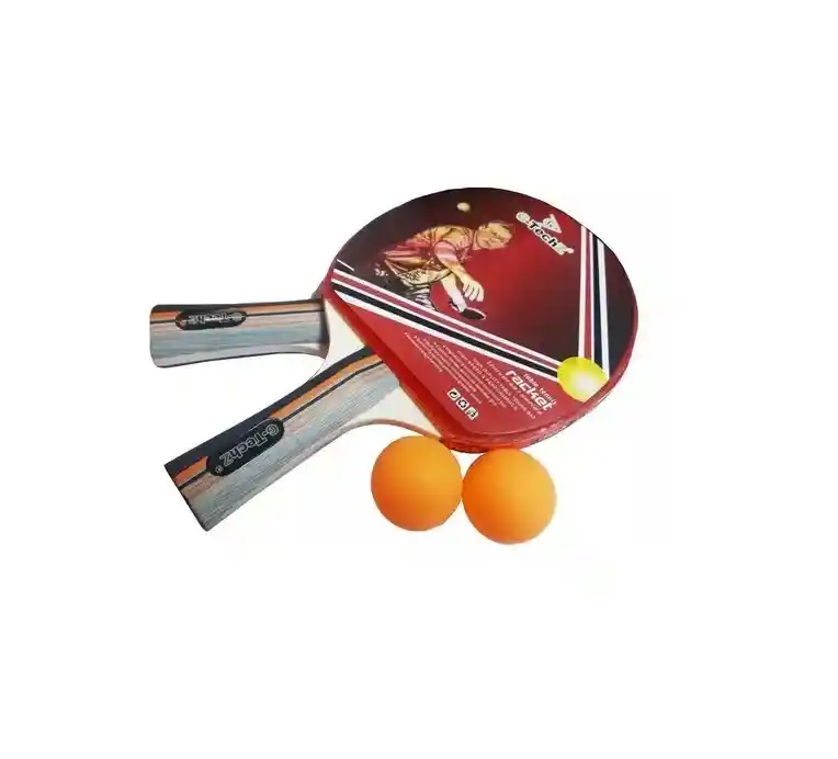 Set 2 Raquetas Ping Pong +2 Pelotas Bolas +estuche Fao-733