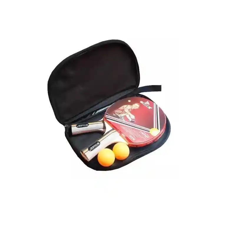 Set 2 Raquetas Ping Pong +2 Pelotas Bolas +estuche Fao-733