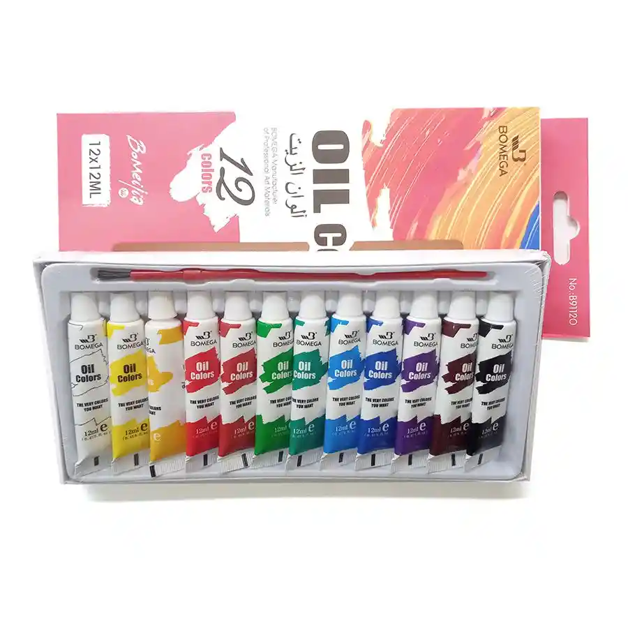 Pintura Oleo Oil Color Bomega Caja X 12 Colores 12 Ml C/u	