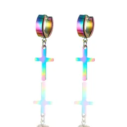 Aretes Candonga Acero Cruz + Estuche Dayoshop