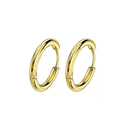 Aretes Candonga Lisa Acero Inox Dorado Unisex Dayoshop